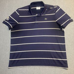 Lacoste Sport Ryder Cup Navy White Striped Men's 4XL Polo Shirt Short Sleeve